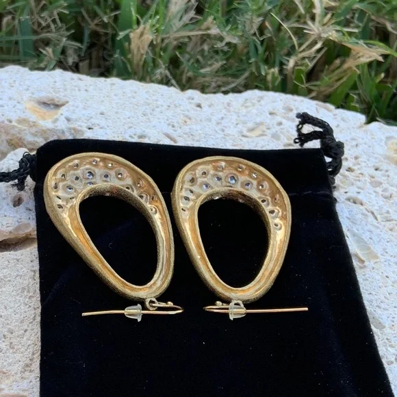 Rivka Friedman Gold Clad Crystal Earrings - Picture 5 of 11
